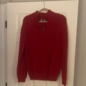 Chaps Men's Zip-Up Red Sweater